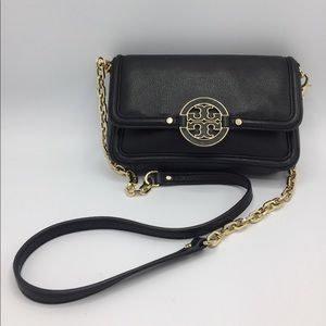Tory Burch Black Leather Amanda Mini Crossbody Bag